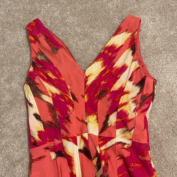 Calvin Klein Pink Yellow Linen Blend Sleeveless Mini Dress Size 8 - Picture 5 of 5